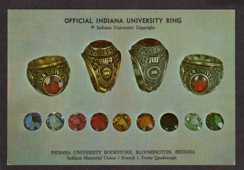 IN Indiana University Class Ring Ordering AD Card Form Bloomington