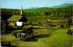 New York Adirondacks Schroon Lake Frontier Town 90 Year Old Stage Coach 1954