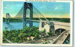 Bridges Postcard George Washington Bridge over the Hudson New York Posted 1936