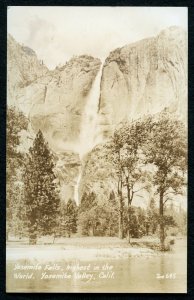 US RPPC Yosemite Falls Highest in the World Yosemite Valley California