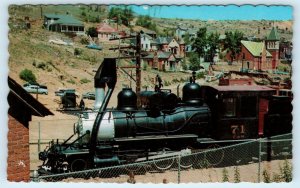 CENTRAL CITY, CO Colorado ~ C & S STEAM RAILROAD ENGINE  c1950s  Postcard