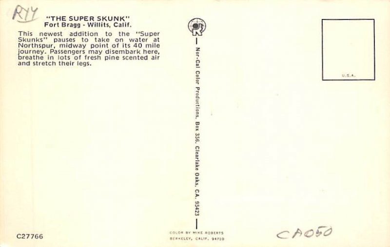 Super Skunk Fort Bragg Willits, California