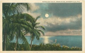 Moonlight on St John's River Jacksonville FL WB Unused