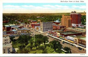 Oklahoma Enid Birds Eye View Curteich