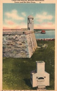 Castle San Marcos Nat'l Monument Tower & Hot Shot Oven Florida Vintage Postcard