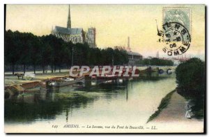 Old Postcard Amiens Somme View Du Pont De Beauville