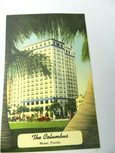 Florida The Columbus Hotel Miami Biscayne Bay Vintage Postcard