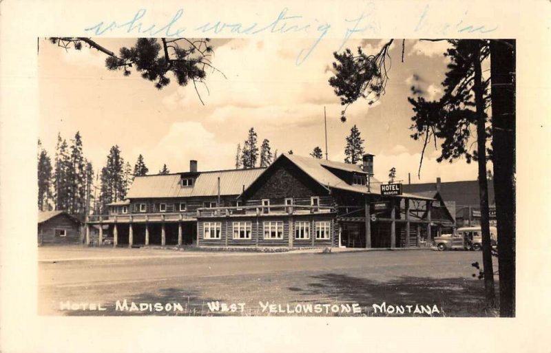 West Yellowstone Montana Hotel Madison Real Photo Vintage Postcard AA37884