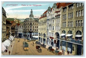 1912 View of Lot on Königstrasse Stuttgart Germany Posted Antique Postcard