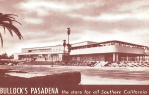 Vintage Postcard Bullocks's Pasadena Building Store Of All Southern California