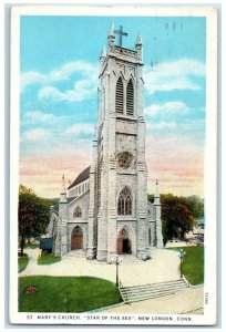 1939 St. Mary's Church Star Of The Sea Building New London Connecticut Postcard