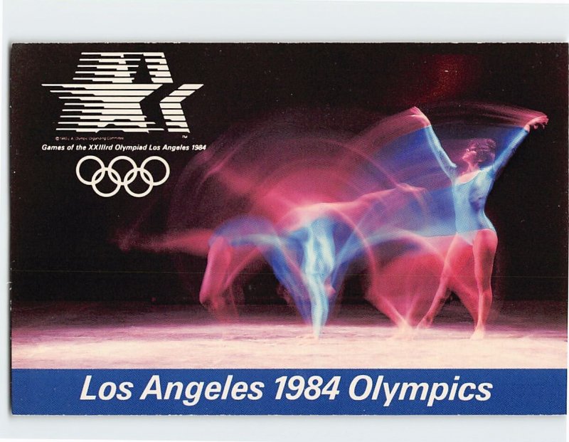 Postcard Gymnast Performs at 1984 Los Angeles Olympic Games LA California USA