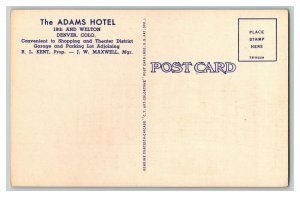 Postcard Adams Hotel 18th And Welton Denver Colorado Vintage Standard View Card 