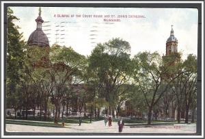 Wisconsin, Milwaukee Court House & St John's Cathedral - [WI-176]