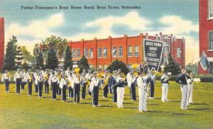 BOYS TOWN, NE Nebraska  FATHER FLANAGAN'S BOYS MARCHING BAND  c1940's Postcard