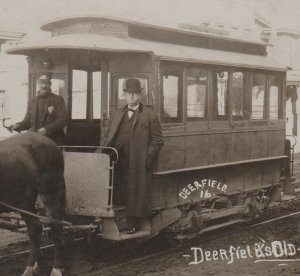 Utica NEW YORK RPPC 1910 TROLLEY Horse-Drawn STREETCAR nr Utica GREAT PHOTO!! NY