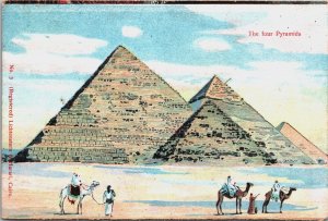 Egypt The Four Pyramids Cairo Vintage Postcard C137