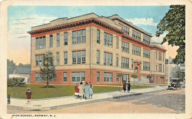 RAHWAY NEW JERSEY~HIGH SCHOOL~CURZON ROBEY PUBLISHED 1921 PSTMK  POSTCARD 