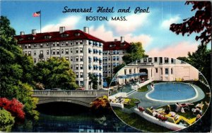 Somerset Hotel Pool Boston Mass. Vintage Postcard Standard View Card