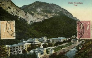 romania, BĂILE HERCULANE, Panorama (1925) Postcard
