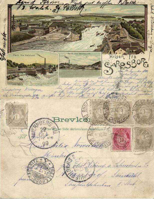 norway norge, SARPSBORG BORG, Østfold, Hafslund, Sannesund (1899) Stamps