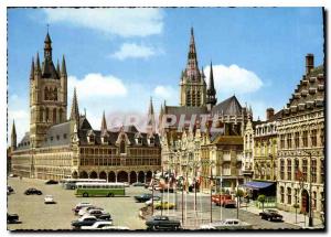 Postcard Modern Ieper Hallen in Marktplaafs