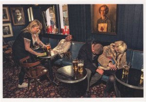 Drunk in Shoreditch London Pub Fat Barlady Nurse Painting Postcard