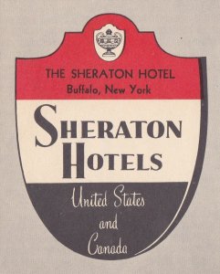 New York Buffalo Sheraton Hotel Vintage Luggage Label lbl0563