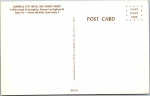 Postcard MOTEL SCENE Springfield Missouri MO AM0007