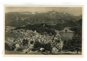 Switzerland - St. Moritz. Village & Mt. Piz Languard  RPPC