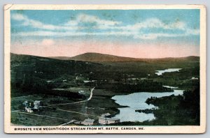 Camden Maine~Megunticook Stream Birds Eye View~Mt Battie~Homes~1919 Postcard
