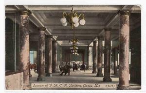 YMCA Interior Omaha Nebraska 1910c postcard