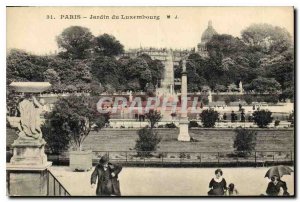 Postcard Old Paris Luxembourg Gardens