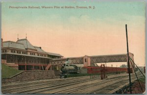 TRENTON NJ RAILROAD STATION RAILWAY TRAIN DEPOT 1911 ANTIQUE POSTCARD