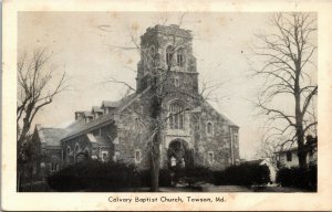 Postcard MD Towson Baltimore County Calvary Baptist Church 1956 J7