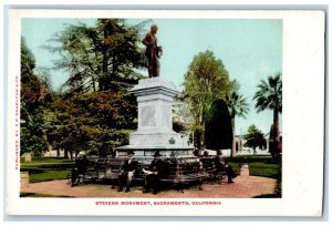 Sacramento California Postcard Stevens Monument Exterior c1905 Vintage Antique