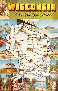 The Badger State - State Map, Wisconsin WI