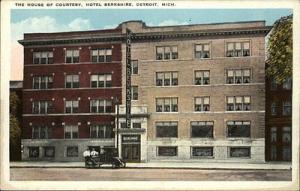 Detroit MI Hotel Berkshire The House of Courtesy c1920 Po...