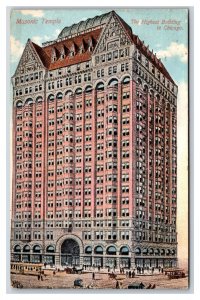Masonic Temple Building Chicago Illinois IL 1915 DB Postcard W7