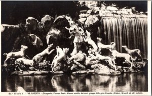 Caserta Royal Palace, Naples, Italy Acteon attacked by dogs Vintage Postcard JD5