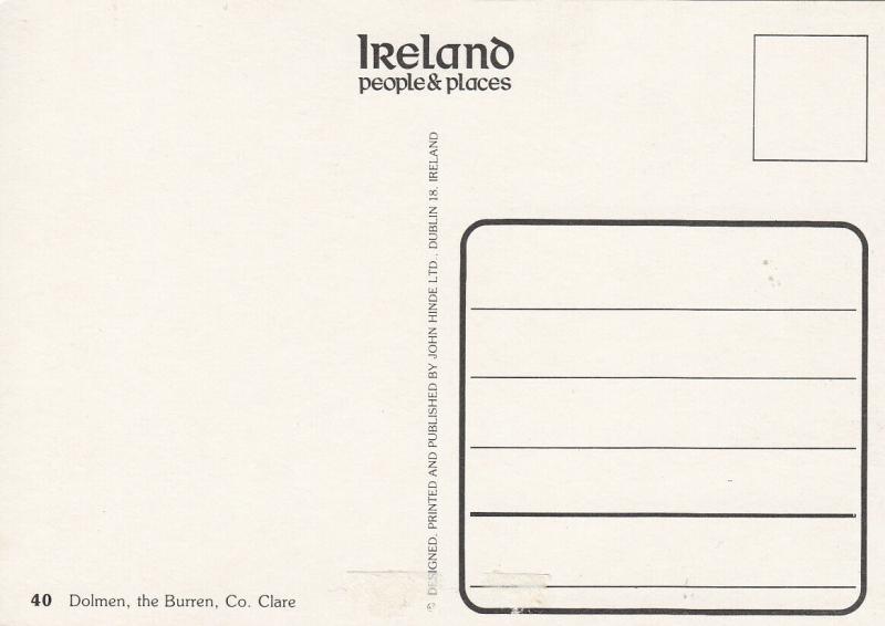 Ireland places Dolmen the Burren Clare postcard