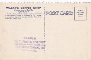 New York Albany Wagar's Coffee Shop Pine Room Curteich sk6217