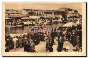 Old Postcard Palavas floods Jousting