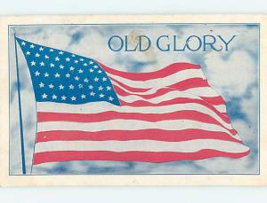 Pre-Linen patriotic OLD GLORY - LARGE WAVING USA FLAG HJ2888