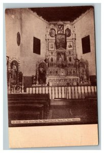 Vintage 1920's Photo Postcard Altar of Old San Miguel Church Santa Fe New Mexico