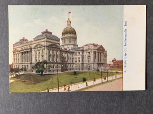 State Capitol Indianapolis IN Litho Postcard H2305083242
