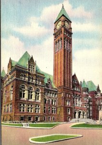 1930s TORONTO CANADA CITY HALL BUILDING LINEN POSTCARD P13