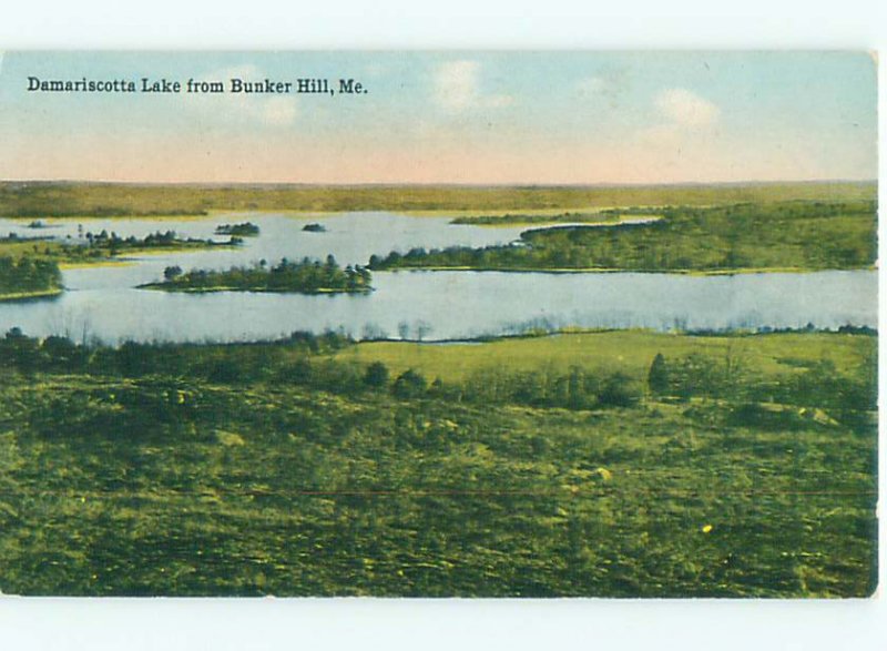 Divided-back LAKE SCENE Bunker Hill in Jefferson - Near Augusta ME AE4904