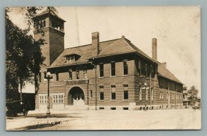 NEW HAMPTON IA FIREMEN'S HALL ANTIQUE REAL PHOTO POSTCARD RPPC