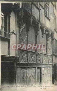 Old Postcard Auvergne 252 thiers old fifteenth century house street cutlery g o